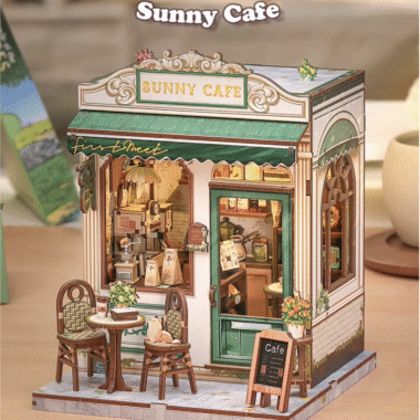 DIY Sunny Café Miniature Kit – 3D Puzzle Handcrafted Model Display Piece