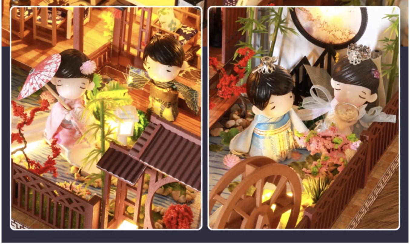 DIY Miniature Art House Kit – Handcrafted Peach Blossom Courtyard Villa Model, Perfect Birthday Gift - Image 5