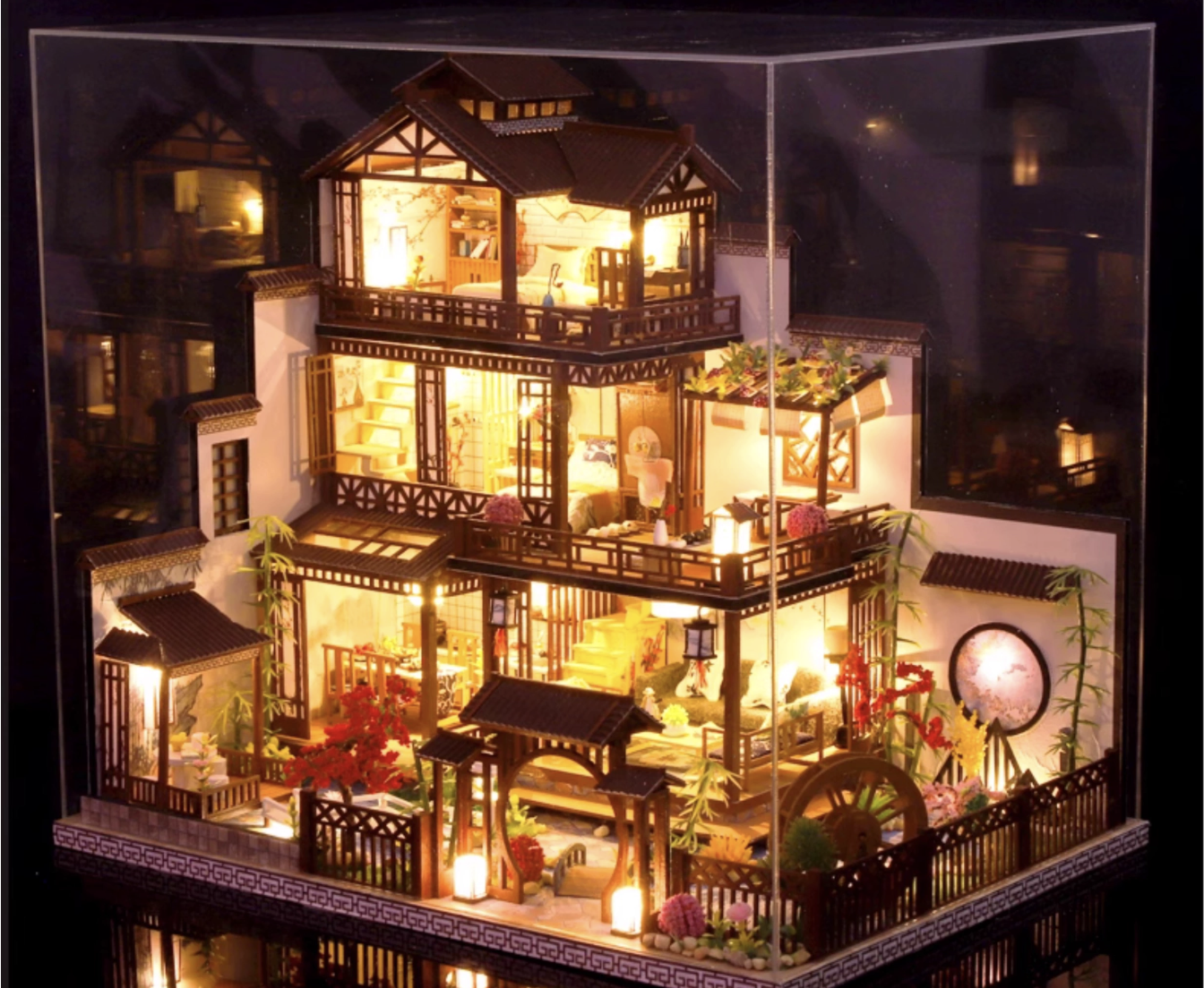 DIY Miniature Art House Kit – Handcrafted Peach Blossom Courtyard Villa Model, Perfect Birthday Gift - Image 4